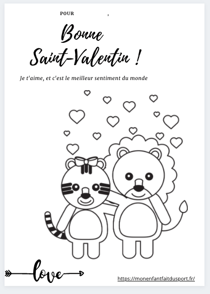 Coloriage saint Valentin coeur