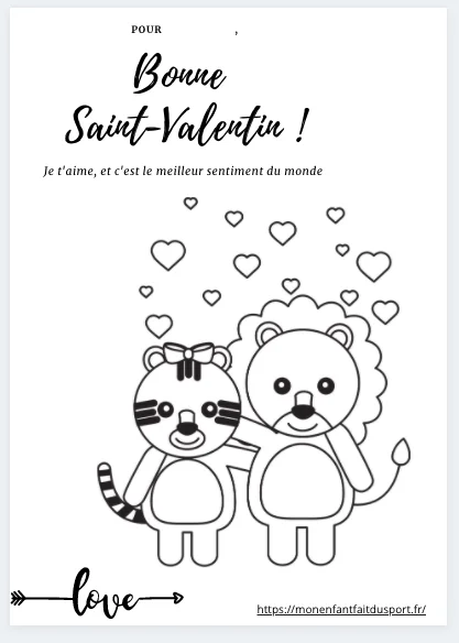 Coloriage saint Valentin coeur