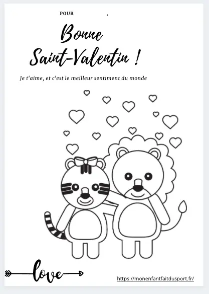 Coloriage saint Valentin coeur