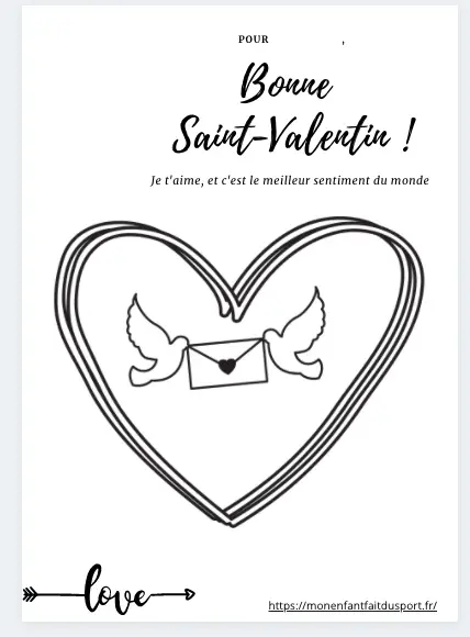 Coloriage saint Valentin coeur