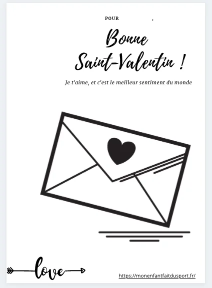 Coloriage saint Valentin coeur
