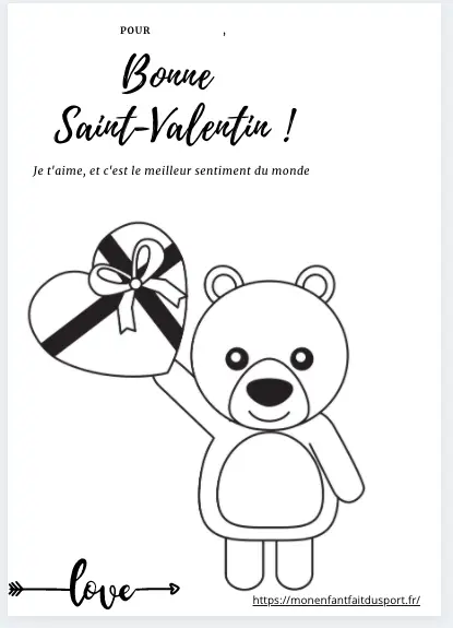 Coloriage saint Valentin coeur