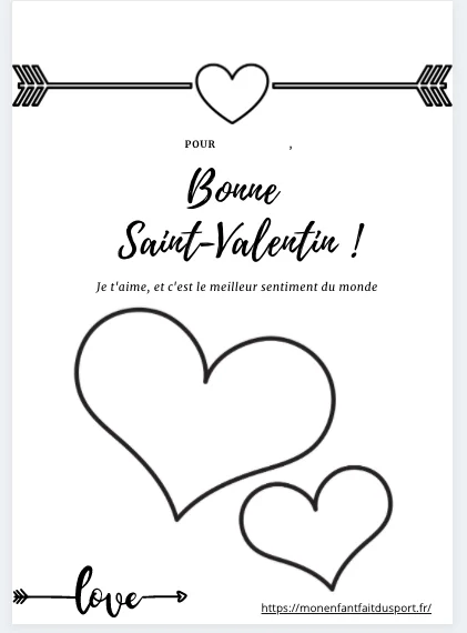 Coloriage saint Valentin coeur