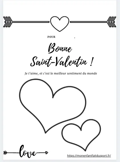 Coloriage saint Valentin coeur