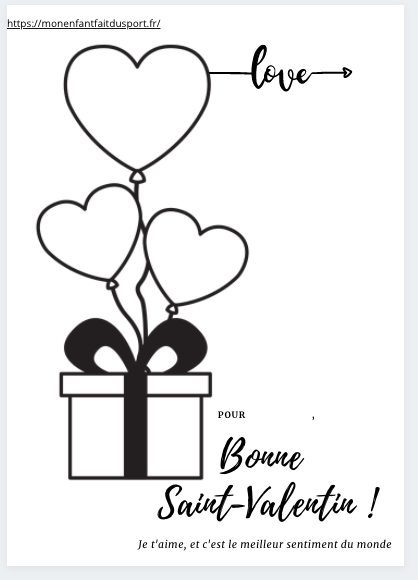 Coloriage saint Valentin coeur