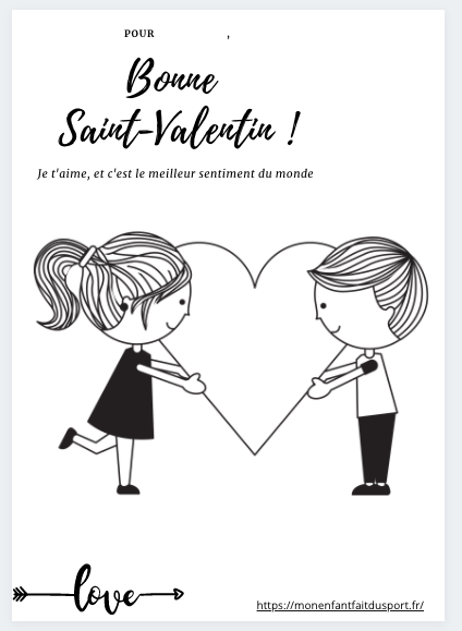 Coloriage saint Valentin coeur