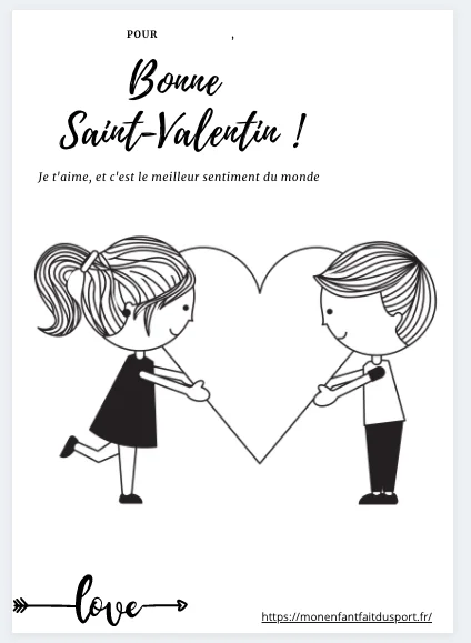 Coloriage saint Valentin coeur