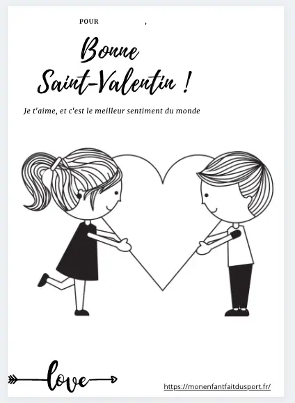 Coloriage saint Valentin coeur