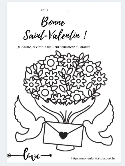 Coloriage saint Valentin coeur