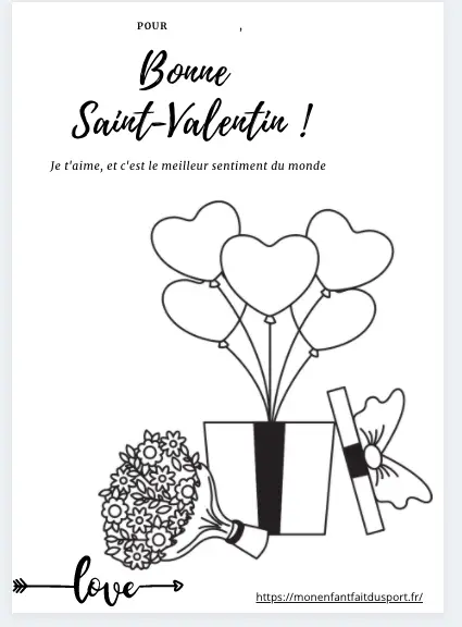 Coloriage saint Valentin coeur
