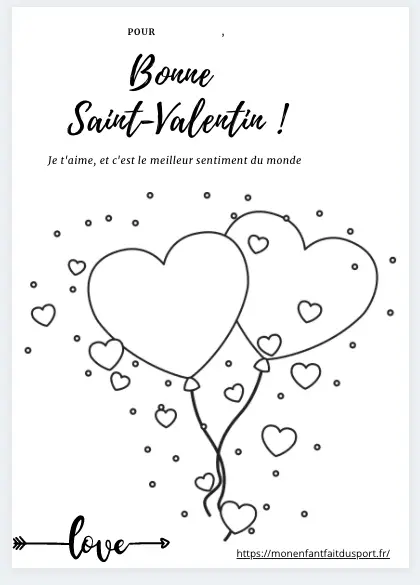 Coloriage saint Valentin coeur