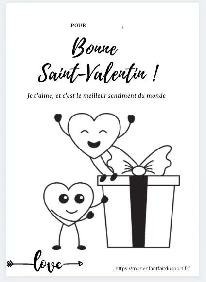 Coloriage saint Valentin coeur