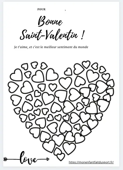 Coloriage saint Valentin coeur