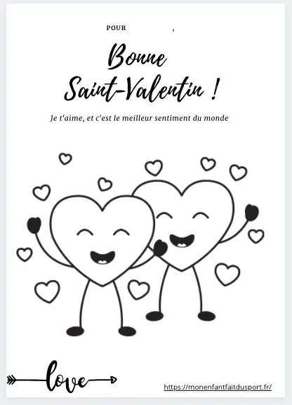 Coloriage saint Valentin coeur