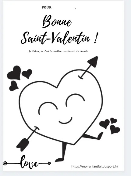 Coloriage saint Valentin coeur