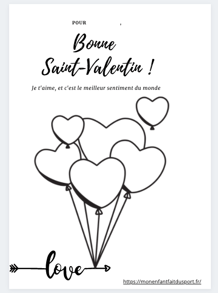 Coloriage saint Valentin coeur