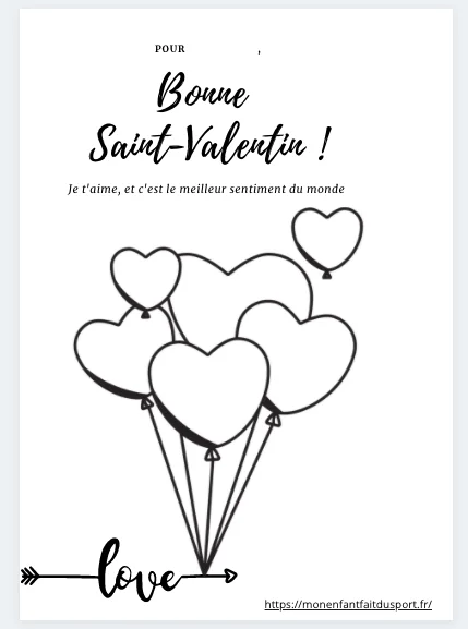 Coloriage saint Valentin coeur