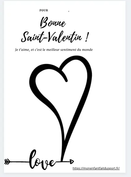 Coloriage saint Valentin coeur