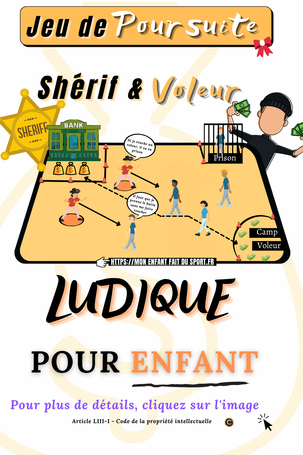 jeu de poursuite - le shérif et voleur - jeu de poursuite sportif pour enfant