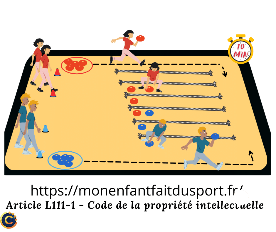 Puissance 4 sportif - Jeu de relais pour enfant - Ludique