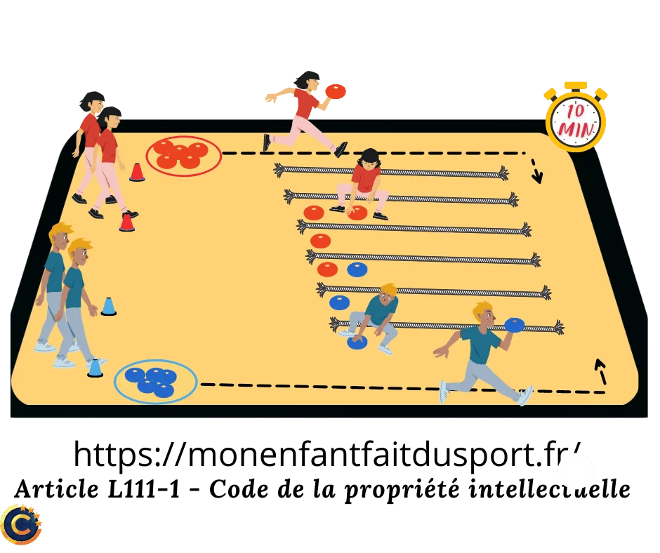 Puissance 4 sportif - Jeu de relais pour enfant - Ludique