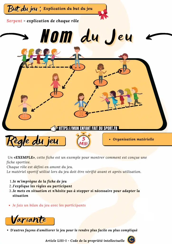 création d'une fiche sportive pour enfants