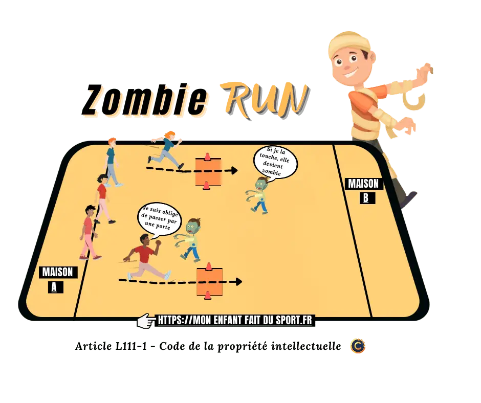 children play a sport, a chase game called Zombie Run