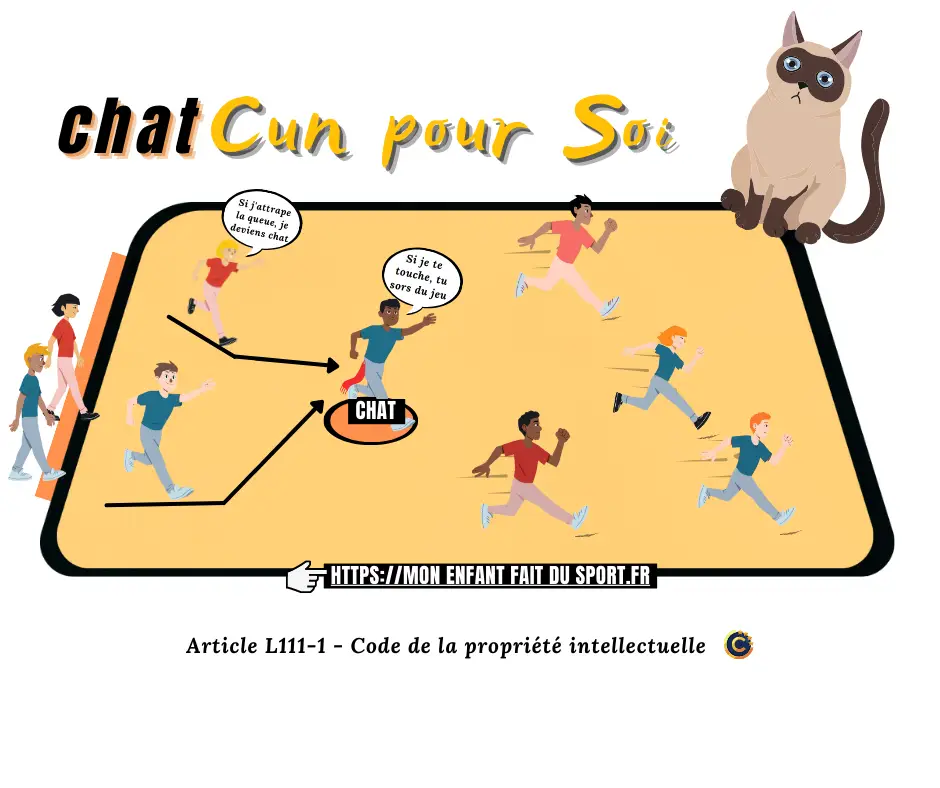 Joueur - courir, esquiver et attraper la queue du chat Chat - toucher les joueurs et ne pas se faire prendre sa queue