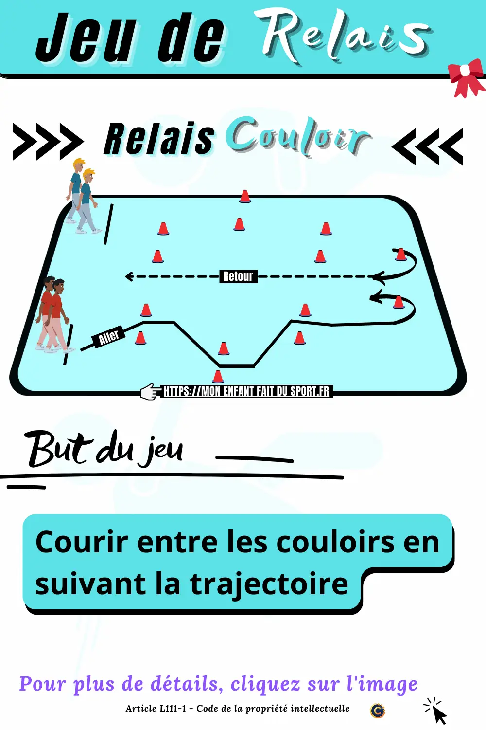 des enfants pratiquent une séance de sport, un jeu de relais appelé relais couloir