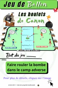 Des enfants font une séance de sport. Ils jouent au jeu des boulets de canon