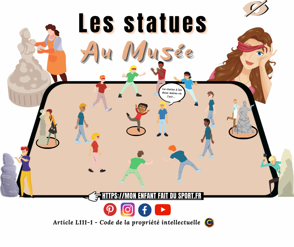 Règle du jeu des statues au musée - jeu sportif de coopération pour enfant