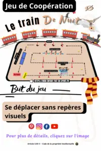 Règle du jeu du TRAIN DE NUIT - jeu sportif de coopération pour enfant