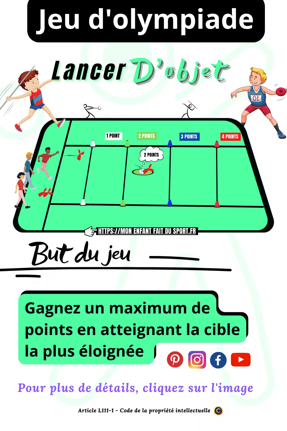 Le jeu du lancer d'objet est un jeu d'olympiade. Le but du jeu est de gagnez un maximum de points en atteignant la cible la plus éloignée