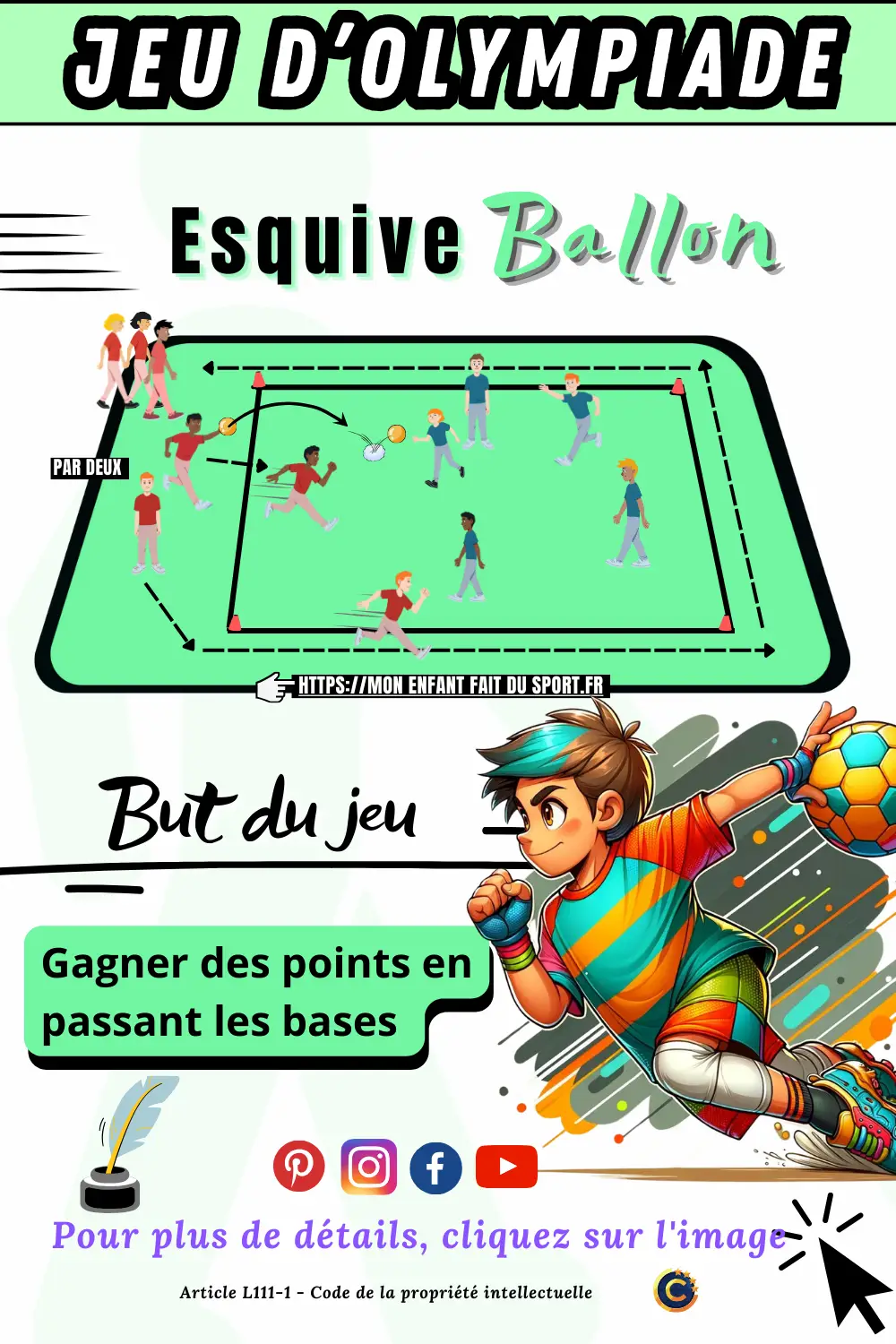 Règle du jeu Esquive Ballon - jeu sportif d'olympiade et de ballon pour enfant