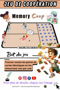 Le jeu du Memory Coop est un jeu de coopération. Le but du jeu est de trouver toutes les paires de cartes identiques en les retournant une par une.