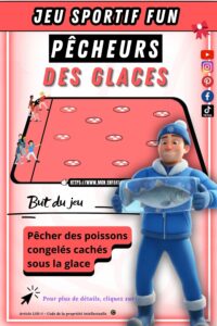 Le Pêcheur de Glace est un jeu fun et plein d’énergie, parfait pour un échauffement ou une activité hivernale. Les enfants vont devoir pêcher des poissons congelés cachés sous la glace… sans se tromper de trou ! 😄 Un jeu idéal pour bouger, observer et coopérer tout en s’amusant.