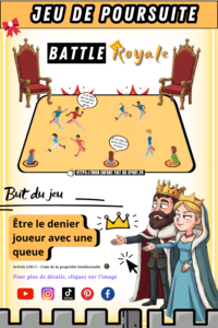 Le jeu du Battle royale est un jeu de poursuite. Chacun pour soi, le but du jeu est d'être le denier joueur avec une queue.